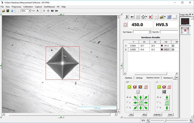 Vickers Girinti &Ouml;l&ccedil;&uuml;m Yazılımı