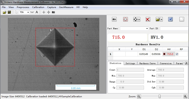Vickers sertlik &ouml;l&ccedil;&uuml;m&uuml; kamera ve yazılımı